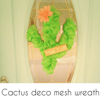 DIY cactus deco mesh wreath