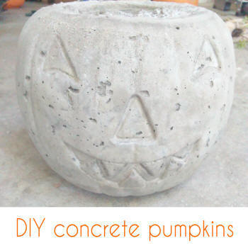diy concrete pumpkins