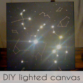 diy lighted canvas picture