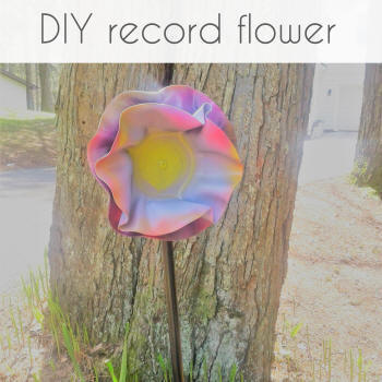 diy record flowers