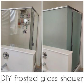 diy frosted glass shower privacy