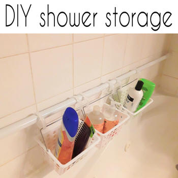 diy shower storage