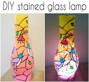 diy stained glass lamp